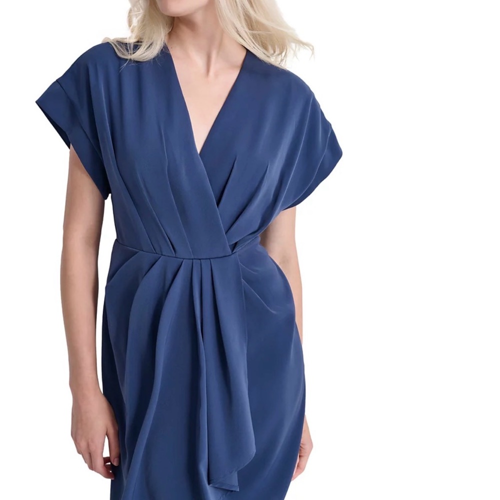 DKNY Elegant Blue Wrap Dress